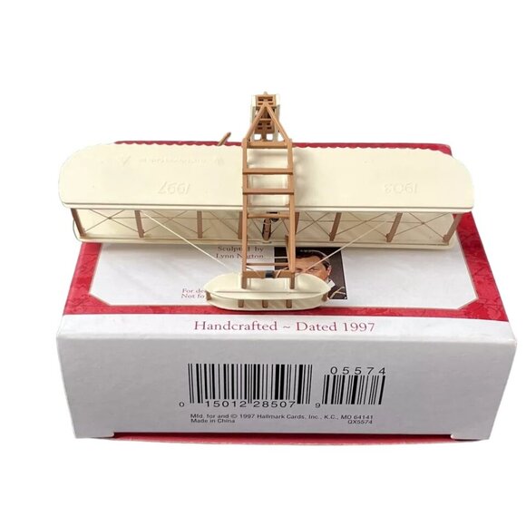 Hallmark Keepsake Ornament - Cream and Brown Biplane - Picture 3 of 4